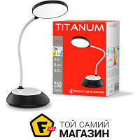 Настольная лампа Titanum TLTF-022B 7W Black, USB, с регулировкой яркости и температуры света, аккумуляторная