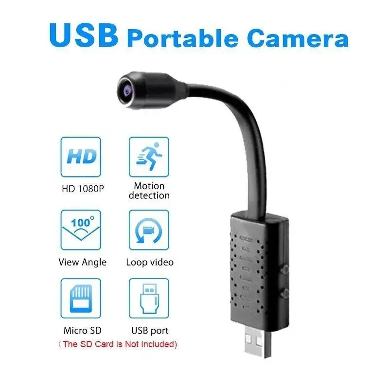 Мини Wifi IP камера U21, с умным датчиком движения, USB, с гибкой ножкой, Full HD - фото 4 - id-p2196608908