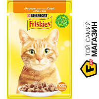 Влажный корм Friskies Корм для кошек влажный с курицей кусочки в соусе 85г