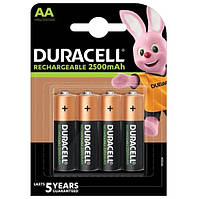 Аккумуляторы Duracell Recharge Turbo DX1500, AA/(HR6), 2500 mAh, LSD Ni-MH, блистер 4шт