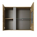 Вітрина навісна у вітальню з ЛДСП 2D1W/96 Arco (Marco) Perfect Home Графіт/Дуб артизан, фото 3