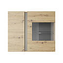 Вітрина навісна у вітальню з ЛДСП 2D1W/96 Arco (Marco) Perfect Home Графіт/Дуб артизан, фото 2