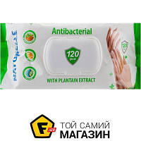 Влажные салфетки Naturelle Cosmetic Влажные салфетки Antibacterial с экстрактом листьев подорожника 120 шт.