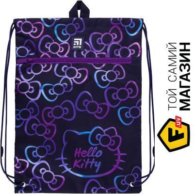 Спортивна сумка Kite Мішок для змінного взуття для дівчинки з кишенею чорний Education Hello Kitty HK21-601M