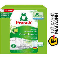 Таблетки для посудомоек Frosch Таблетки для ПММ Зеленый Лимон 30 шт.
