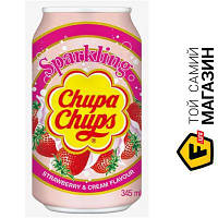 Chupa Chups Безалкогольный напиток газирогазований зі смаком полуниці та вершків 0,345 л (8801069402451)