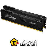 Оперативная память Kingston Fury DDR4 3600MHz CL17 DIMM 16GB (Kit of 2) FURY Beast Black (KF436C17BBK2/16)