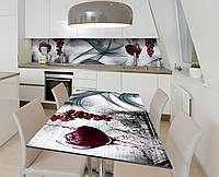Наклейка 3Д виниловая на стол Zatarga «Бархат в бокале» 650х1200 мм для домов, квартир, столо IX, код: 6443978