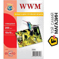 Бумага WWM G200.F500 200 г/м?, 10x15см, 500л, глянцевая 10 x 15 см 500 фотобумага для струйных принтеров 200