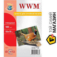 Бумага WWM G180.F500 180 г/м? 10x15см 500л, глянцевая 10 x 15 см 500 фотобумага для струйных принтеров 180