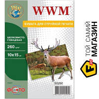 Бумага WWM 260 г/м?, 10x15см, 500л., фото, шелковисто/глянцевая (SG260.F500) 10 x 15 см 500 фотобумага для