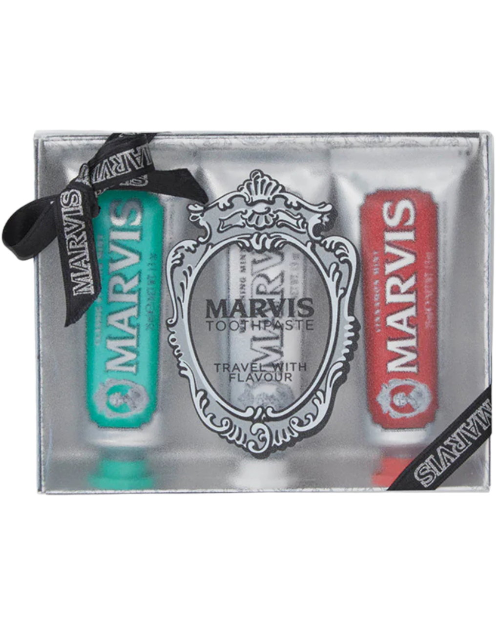 Набір зубних паст Marvis Travel With Flavour (3x25ml) класична, відбілююча, кориця, фото 1