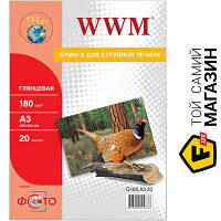 Папір WWM A3 (G180.A3.20) А3 (420 x 297 мм) 20 фотопапірів для струменевих принтерів 180