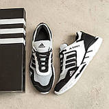 Кросівки дихаючі чоловічі Adidas літні сітка, повсякденні білі кросівки *A3 бел сет*, фото 7