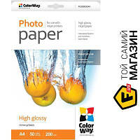 Папір Colorway 200 г/м?, A4, 50 л., глянсовий (PG200050A4) А4 (297 x 210 мм) 50 фотопапір для струменевих