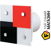 Осевой бытовой накладной (настенный/потолочный) вентилятор вытяжной Vents 125 Домино 2 белый, красный, черный