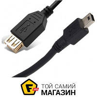 Переходник PowerPlant OTG USB 2.0 AF-Mini, 0.5м (KD00AS1235)