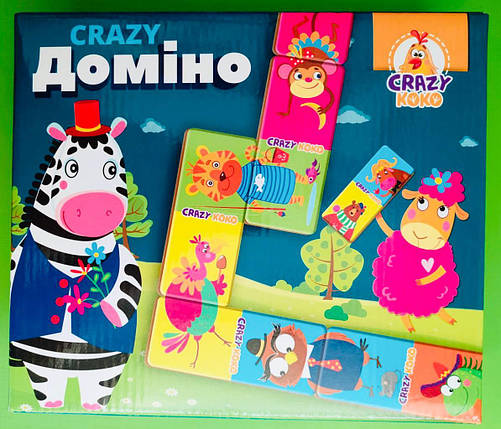 Игра ВладиТойс Гра настільна ”CRAZY Доміно” VT8055-10 (укр), фото 1