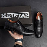 Класичні чоловічі туфлі без шнурків, чорні шкіряні туфлі з натуральної шкіри *5505 ч*, фото 2