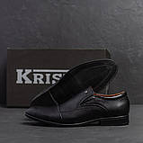 Класичні чоловічі туфлі без шнурків, чорні шкіряні туфлі з натуральної шкіри *5505 ч*, фото 4