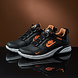 Чоловічі чорні кросівки Nike, Осінні спортивні кросівки з натуральної шкіри *Nr-232/16*, фото 2