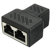 Соединитель витой пары 1х2 (RJ-45) чёрный