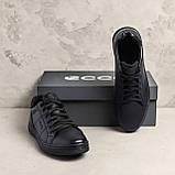 Чоловічі кеди чорні, Класичні чоловічі шкіряні кеди демісезонні *ек-1*, фото 4