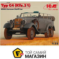 Модель 1:35 военная - ICM - Немецкий штабной автомобиль Typ G4 (Kfz.21) 1:35 (ICM35538) пластмасса