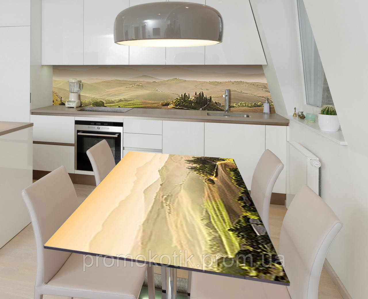 Наклейка 3Д вінілова на стіл Zatarga «Чорнідали» 600х1200 мм для будинків, квартир, столів, PK, код: 6442429
