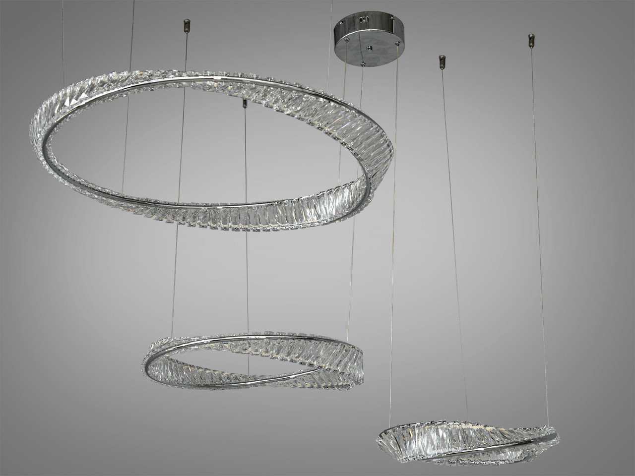 Кришталева світлодіодна люстра 548A/800+600+400CH, фото 1