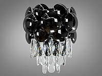 Современный хрустальный настенный светильник-бра, цвет черный хром QS6608B-2BHR-LS