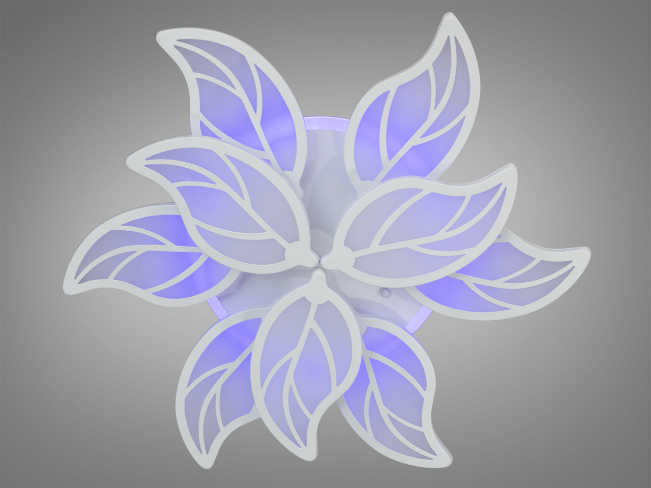 Витончена LED-люстра в спальню з пультом, колір білий, 140 W на 20 м2 8028-6+3WH-LS