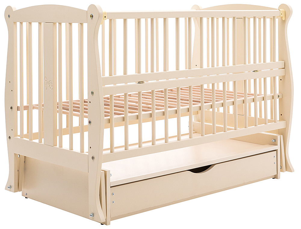 Ліжко Babyroom Грація DGMYO-3 маятник, ящик, відкидний бік бук слонова кістка, фото 1