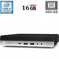 Неттоп Б-клас HP ProDesk 600 G4 Mini USFF/ Core i5-8500T/ 16 GB RAM/ 500 GB SSD/ UHD 630