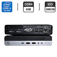 Неттоп HP EliteDesk 800 G3 Desktop Mini USFF/ Core i5-6500T/ 8 GB RAM/ 1000 GB SSD/ UHD 630