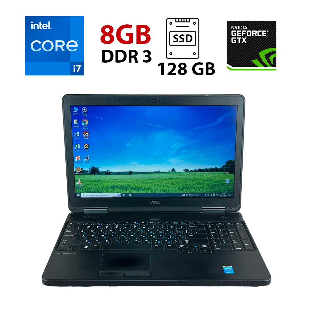 Ноутбук Б-клас Dell Latitude E5540/ 14" 1366x768/ i7-4600U/ 8GB RAM/ 128GB SSD+500GB SSD/ GT 720M 2GB
