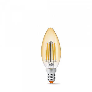 LED лампа VIDEX Filament C37FA 6W E14 2200K бронза, фото 3