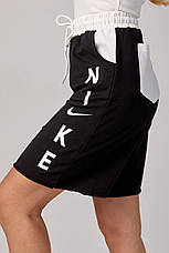 Жіночі трикотажні шорти з написом Nike — чорний колір, S (є розміри), фото 2