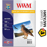 Бумага WWM 100г/м?, А3, 50л, матовая (M100.A3.50) А3 (420 x 297 мм) 50 фотобумага для струйных принтеров 100