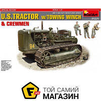 Модель 1:35 трактора - Miniart - U.S.Tractor w/towing winch & crewmen. Special Edition (MA35225) пластмасса