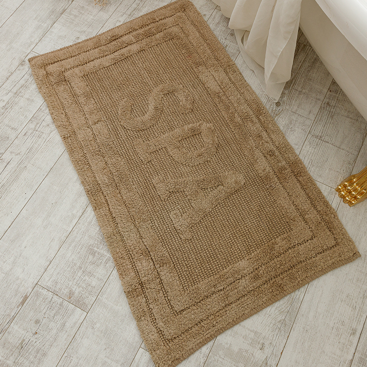 Килимок 80052 WOVEN RUG 0,7Х1,2 Бежевий прямокутник, фото 1