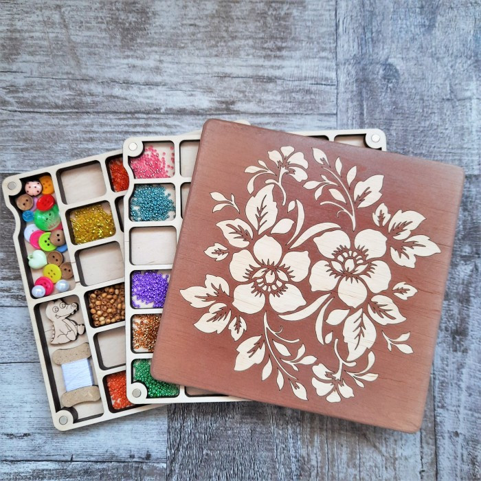 Багатоярусний органайзер для бісеру, намистин, дрібних прикрас (060150м), фото 1