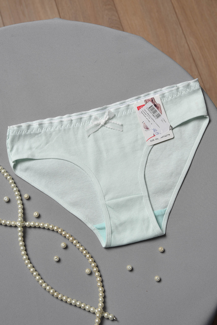 Труси жіночі в рубчик м'ятного кольору р.2XL 178644S, фото 1