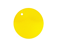 Подставка под горячее силиконовая круглая d-17.5 см Genes желтая
