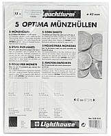 Лист для 15 монет до 42 мм. Формат OPTIMA (200*250 мм.) (5 листов) Leuchtturm