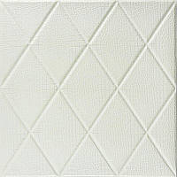 Самоклеюча декоративна настінно-стельова 3D панель Ромби під шкіру 700х700х6мм (161) SW-00000221