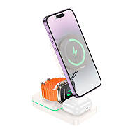 Зарядка Qi Hoco Consuelo folding 3-in-1 wireless fast charger CQ10 |15W|