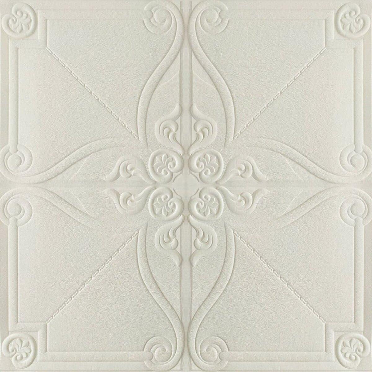 Самоклеюча декоративна настінно-стельова 3D панель орнамент 700x700x5.5мм (165) SW-00000185