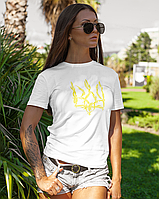 Женская футболка Mishe С украинской символикой 44 Белый (200163) XN, код: 7951945