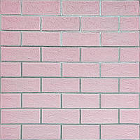 Панель стеновая 70*70cm*5mm розовий кирпич с серебром (D) SW-00001501